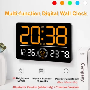 Large Digital Wall Clock ,Temp, Date, Week