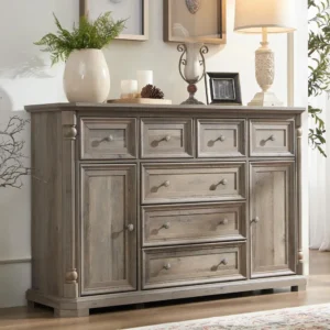 Rustic Buffet Cabinet with Drawers