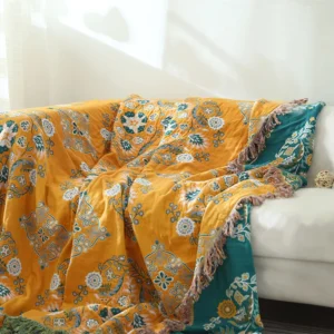 Bohemia Sofa Cover Cotton Gauze Floral Style